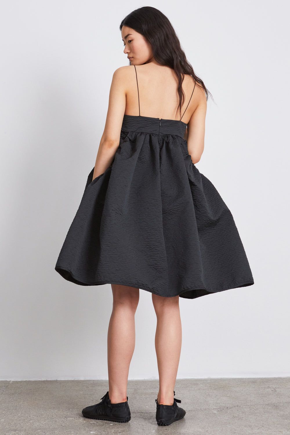 LISBETH | DRESS STRIA MATELASSÉ BLACK