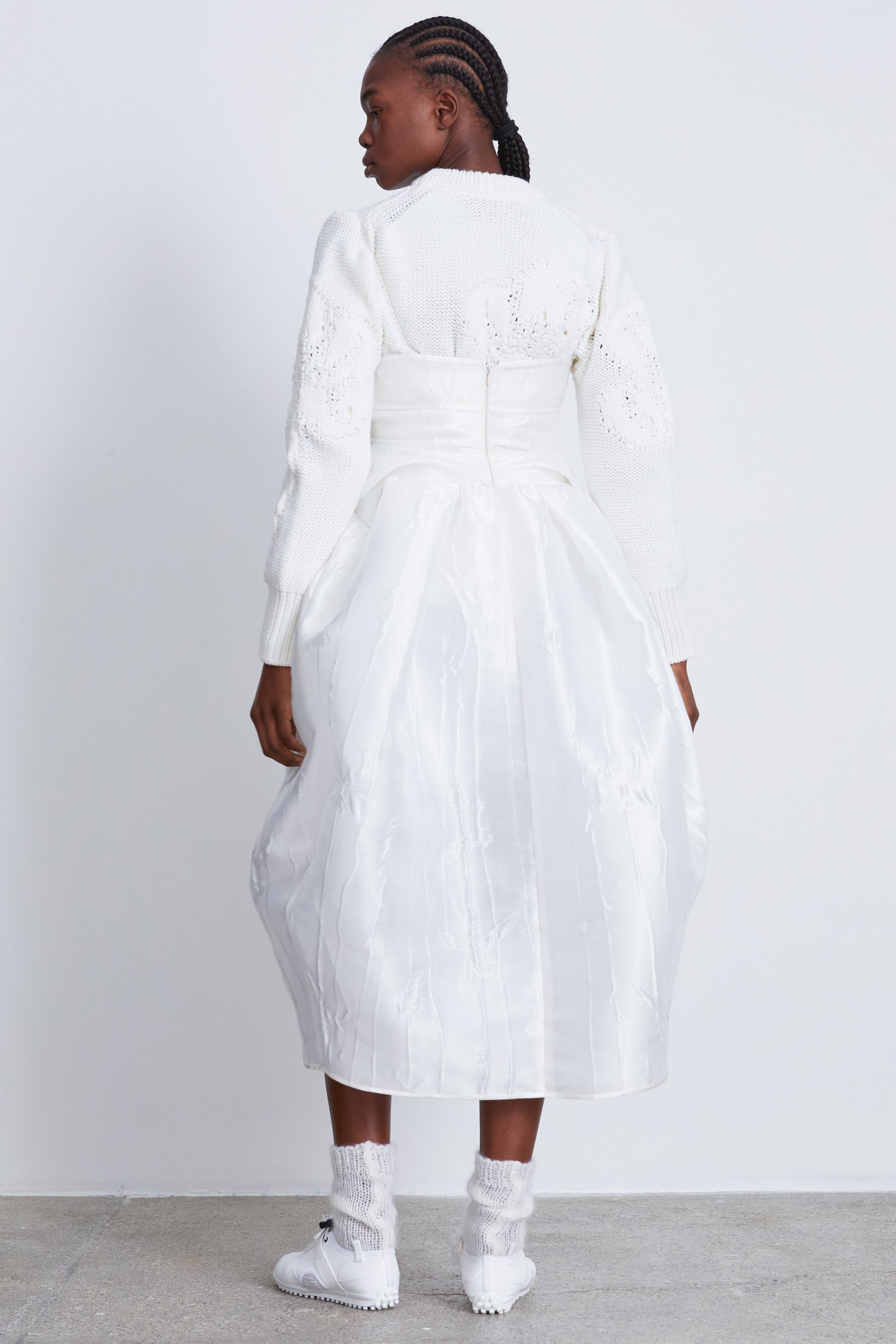 JEORGE | DRESS PLUME JACQUARD WHITE