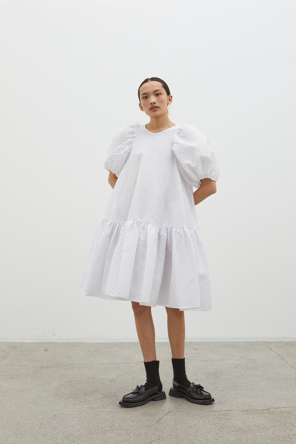 ALEXA | DRESS BLOSSOM MATELASS… WHITE